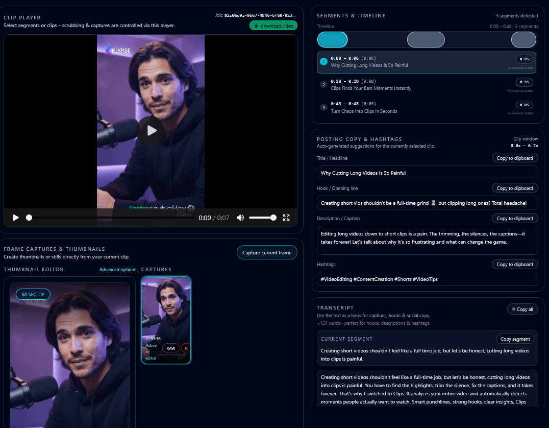 Klypse clip editor